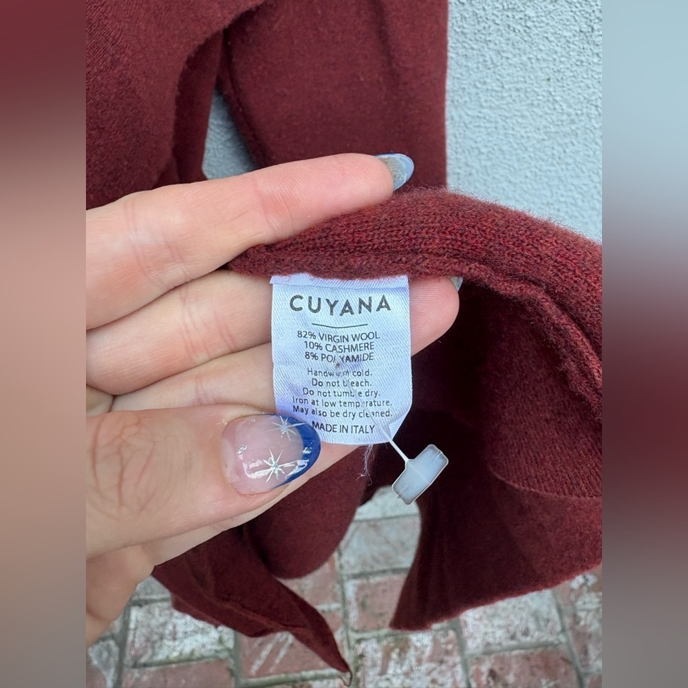 Cuyana Wool Cashmere Sweater Coat Red Size XS/S - Picture 4 of 6